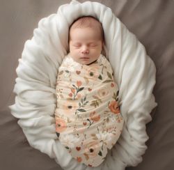 MINI BISCUIT - MOUSSELINE FLEURS AUTOMNALES CLASSIQUE (LANGE)